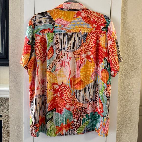 NWT Jams World Ka’u Women’s Short Sleeve Hawaiian Print Button Up Shirt Large - Picture 2 of 8